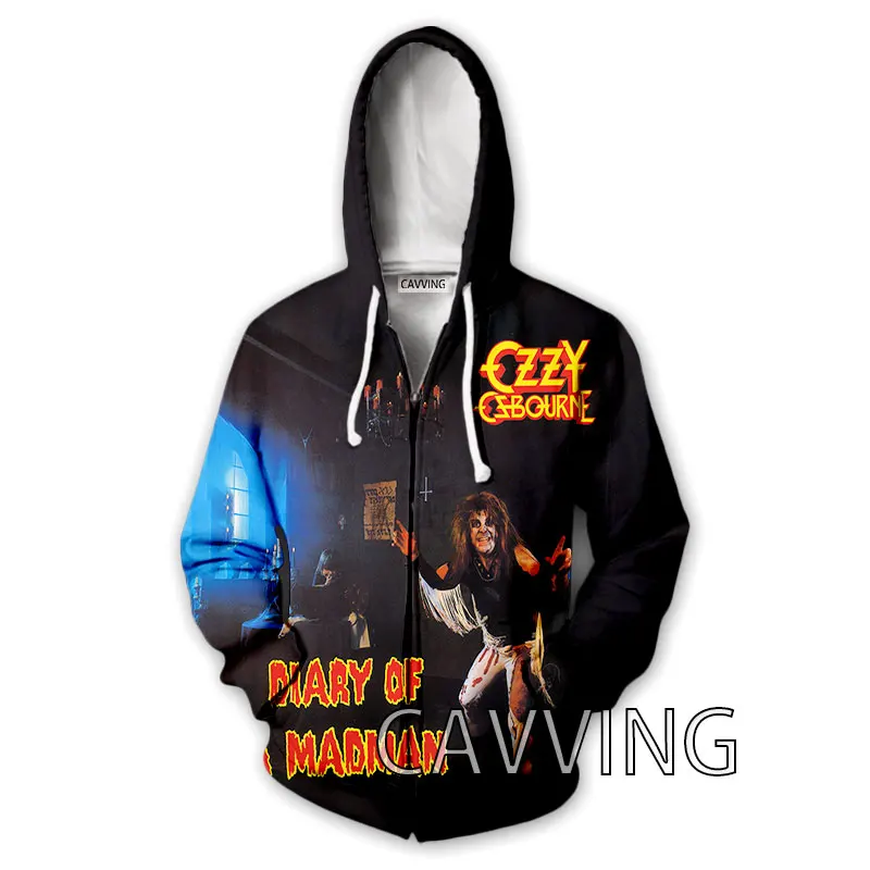 OZZY OSBOURNE Zipper Hoodies 3D Print Men Woman Zip Up Hooded Sweatshirts Hoody Oversized Tracksuit Man Cosplay Coat
