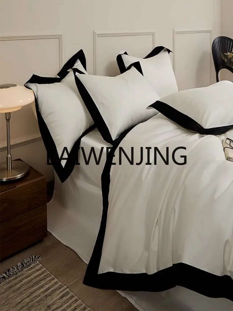 

Cotton Four-Piece Set 100S Tribute Satin Long-Staple Cotton Cotton Light Luxury High-Grade Bed Sheet Quilt Cover Bedding