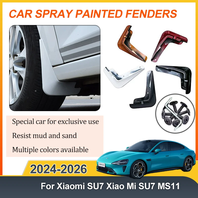 

Car Baking Paint Fender For Xiaomi SU7 Xiao Mi SU7 MS11 2024 2025 2026 Front Rear Mud Flaps Mudguards Splash Flaps Accessories
