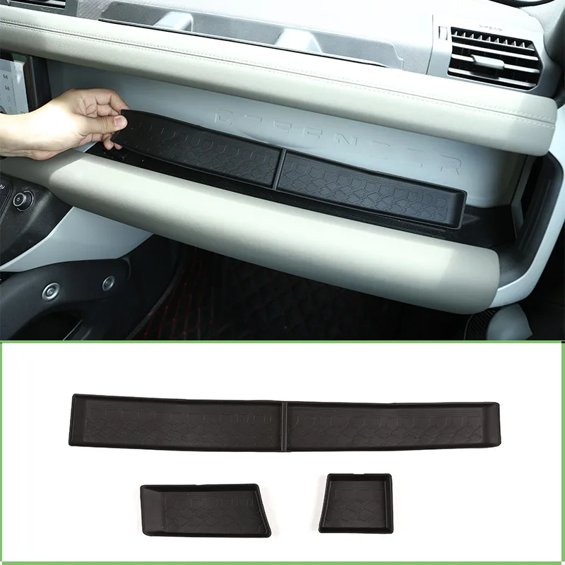 

For Land Rover Defender 110 2020-2023 TPE Rubber Car Console Dashboard Storage Box Anti-Skid Pad Car Accessories