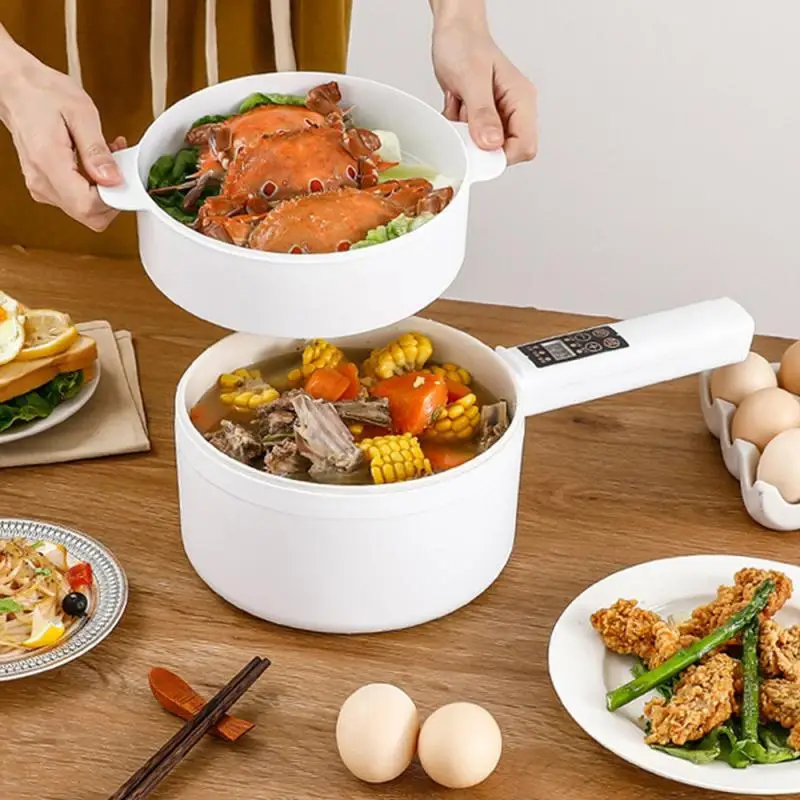 Mini Rice Cooker Stable Handheld Non Stick Coating Intelligent/manual Selection Fingertip Control Ceramic Glaze