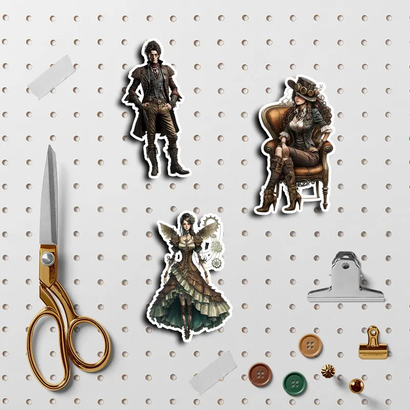 48pcs Steampunk Characters Sticker Kids Diy Laptop Stickers for Water Bottles Waterproof Bullet Journal Arts Crafts