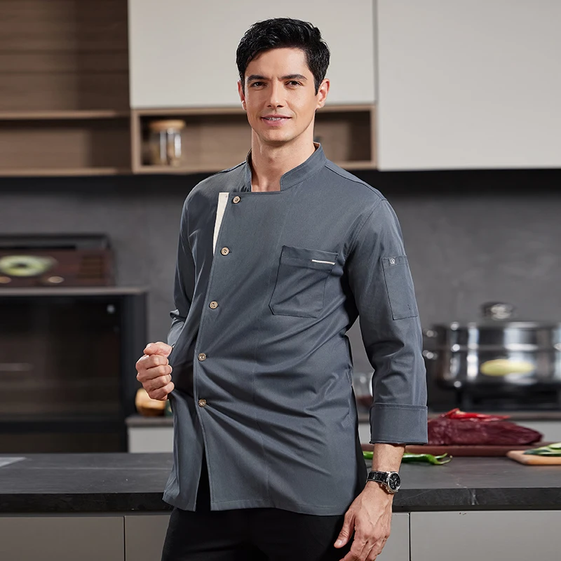 سترة مطبخ للمطاعم ومريلة لخدمة الطعام في المطبخ، زي Pizzaiolo Chef، زي المخابز والمقهى والنادل، قمصان العمل #4