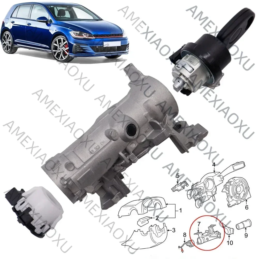 WANWUXIN OE# 1K0905851B For VW Golf Passat Tiguan Touran Caddy Skoda Octavia Superb Seat Leon Audi Car Ignition Switch Lock Barr