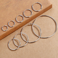 1Pair 8-70mm Stainless Steel Small/Big Round Circle Hoop Earrings For Women Simple Classic Ear Loop Huggie Earring Jewelry