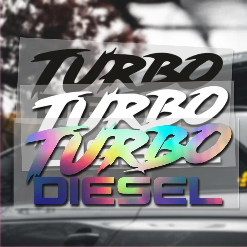 TURBO DIESEL Car Sticker Decal Funny Boosted Vinyl Black white laser