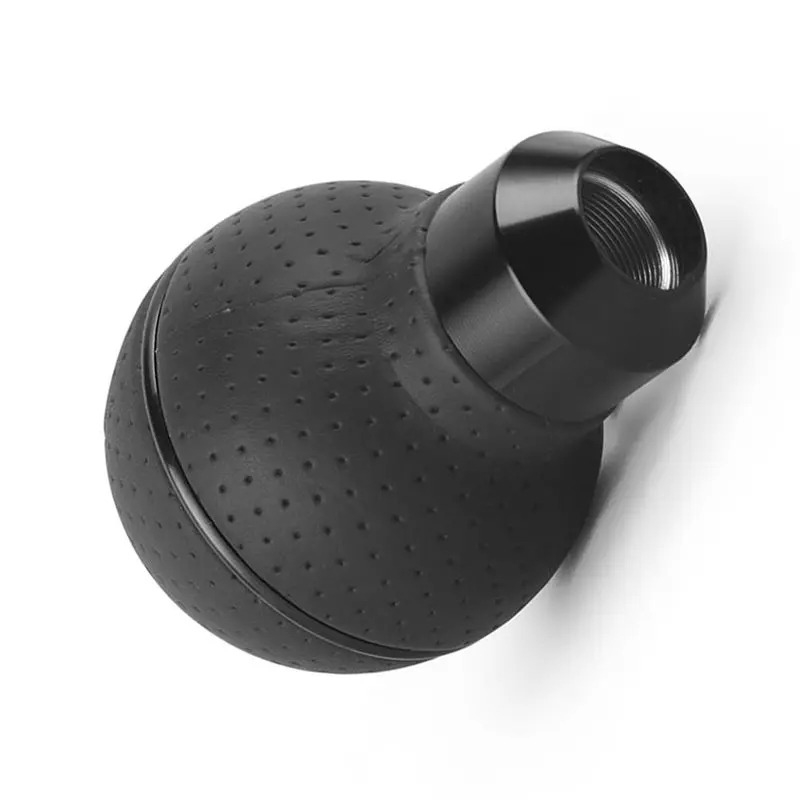 AU28-For M8 M10 M11 Universal 5 Speed Leather& Aluminum Car Gear Shift Knob Shift Lever Gear Level Knob Head view 5