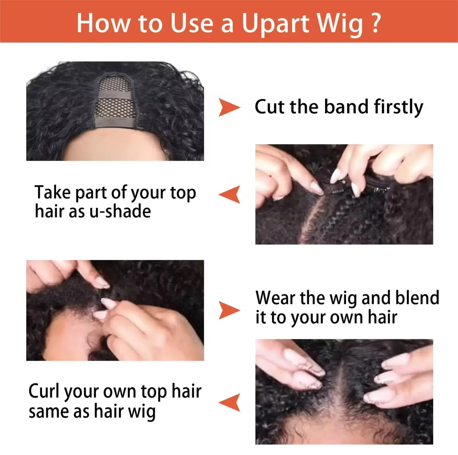 U Part Wig Body Wave Bob 250% Human Hair Wigs 8-16\