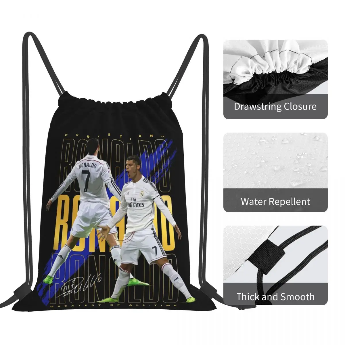 كريستيانو رونالدو Suuiii! حقائب ظهر كاجوال برباط وحقيبة رياضية وحقائب كتب لطلاب السفر