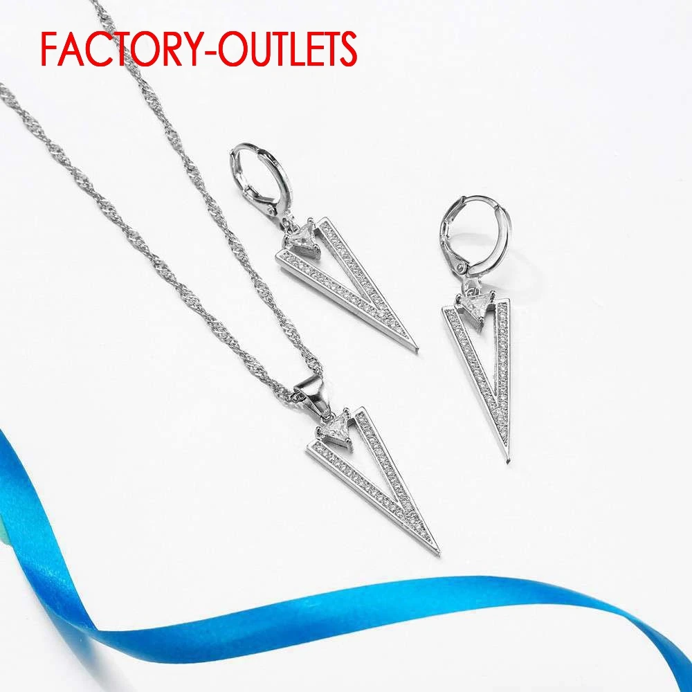 925 Sterling Silver Bridal Jewelry Sets Fashion Jewelry CZ Cubic Zirconia Pave Setting  Women Girls Engagement Anniversary