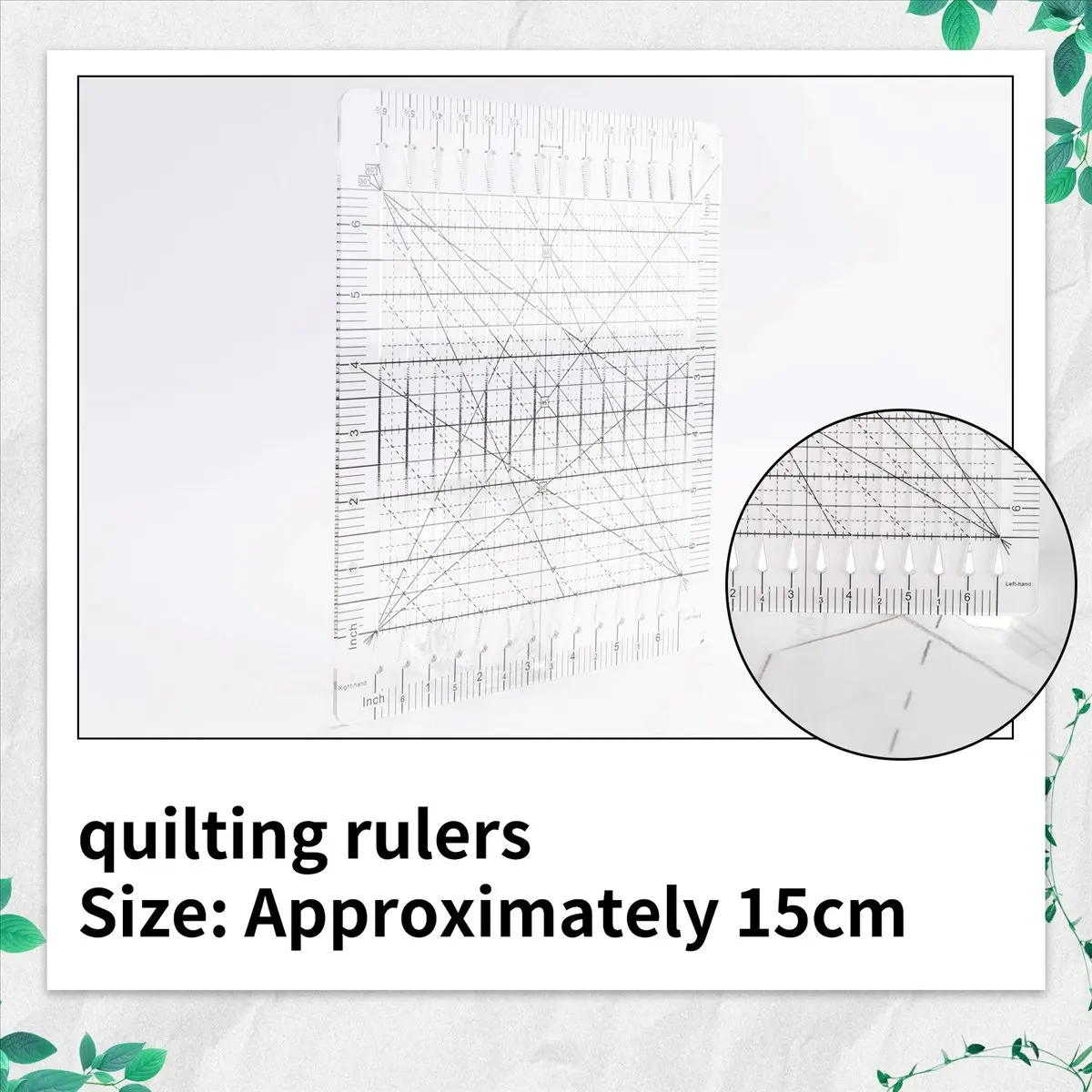 Exquisite- Sewing Ruler Fabric Cutting Ruler Quilting Supplies Tools Sewing Supplies Fabric Cutter Patchwork Template DIY 6 Inch