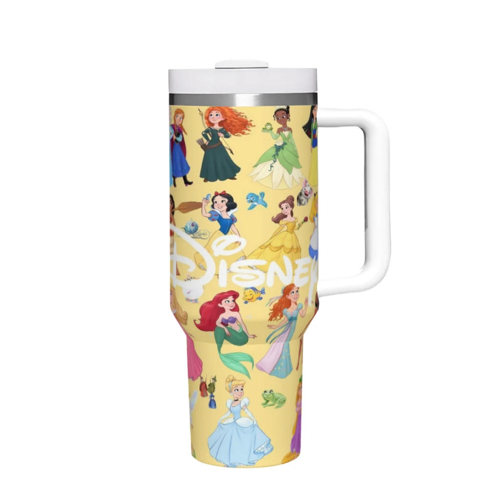 

Princesses 40 Oz Ultimate Tumbler with Handle and Straw Vacuum Insulated Tumbler