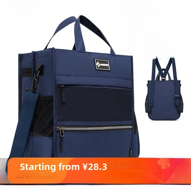 

Double Layer Large Capaci Canvas Tutor Bag Thiened Handheld Document Bag Student Book Bag for ter School Tutoring