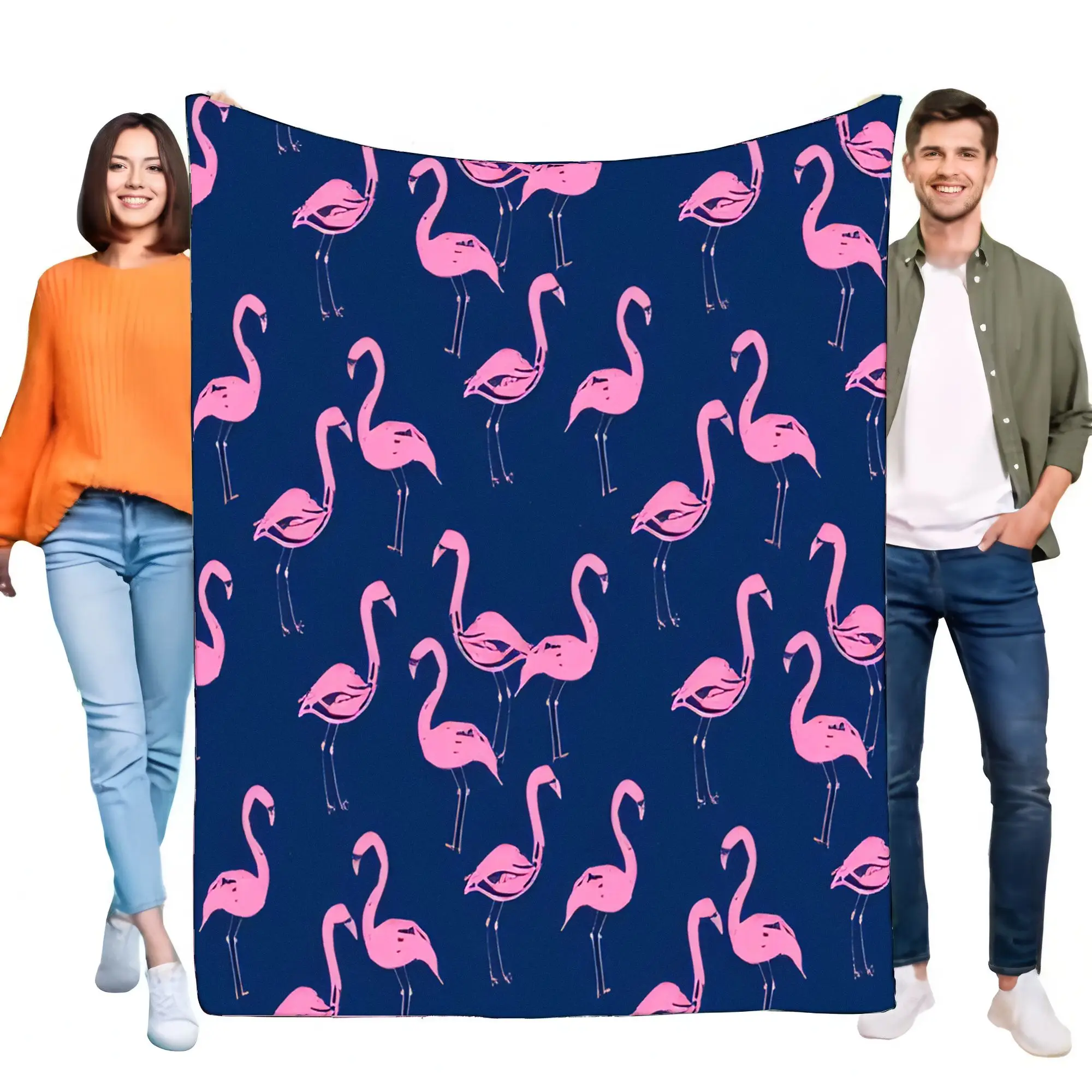 

Одеяло с розовым фламинго, мягкое флисовое одеяло, темно-синее, с принтом тропического фламинго для кровати, дивана, уютного, теплого, легкого домашнего декора Gi
