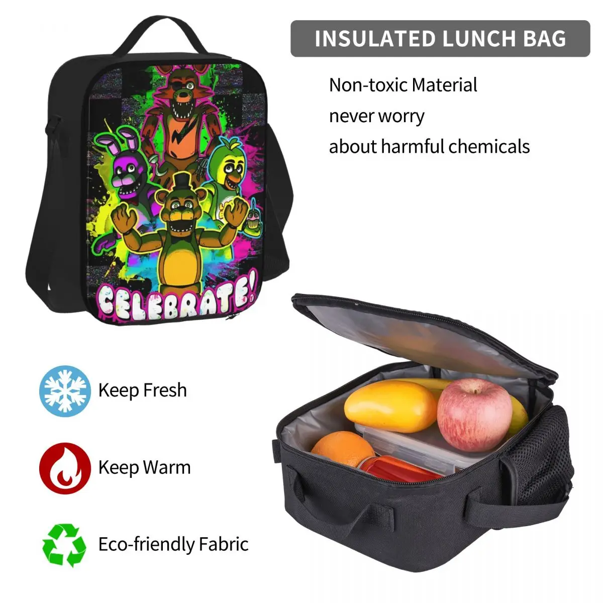 3 قطعة/المجموعة FNAF الأمن خرق حقيبة الظهر للطلاب العودة إلى المدرسة فيلم لعبة حقائب من القماش حقيبة الغداء مقلمة #6