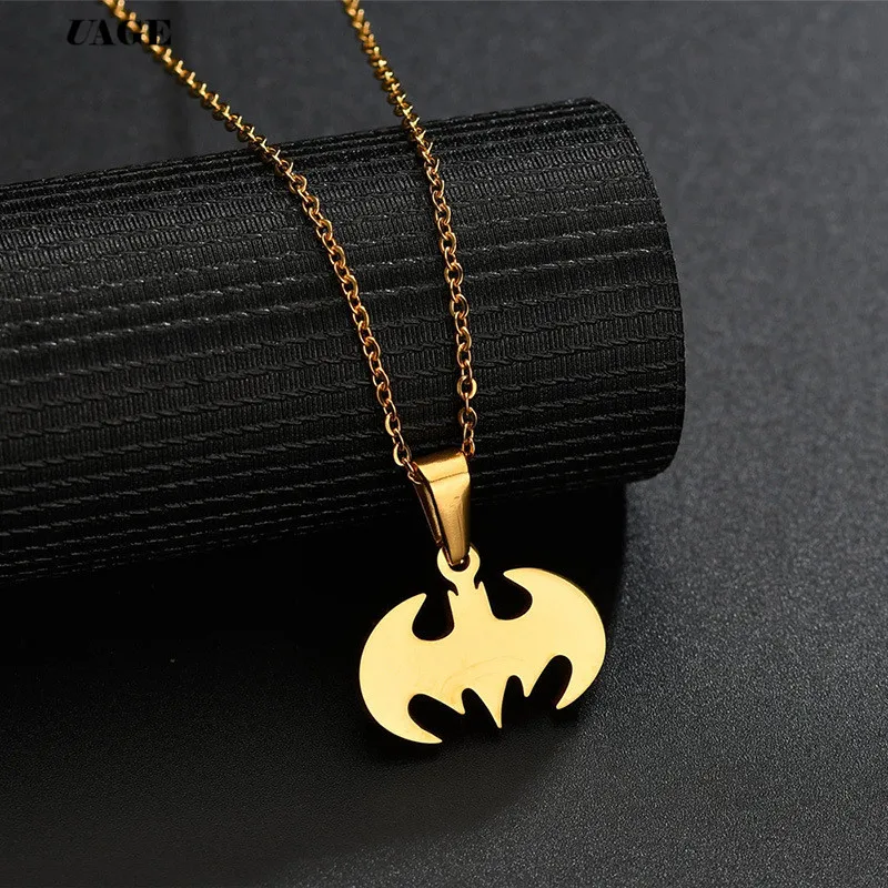 UAGE Stainless Steel Lovely Bat Necklace For Boy Stainless Steel Super Hero  Necklace Pendant Jewelry Gift For Kids