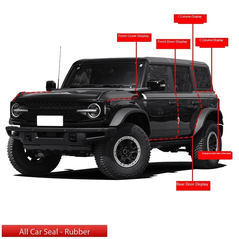 Ford Bronco Original Car Model Sealing Strip D-Column Baotou Soundproofing Rubber Strip C-Column Noise Reduction Strip Dustproof