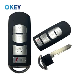 Okey Remote Car Key Shell Cover Case For Mazda CX-3 CX-5 Axela Atenza With Emergency Key Blade Without logo