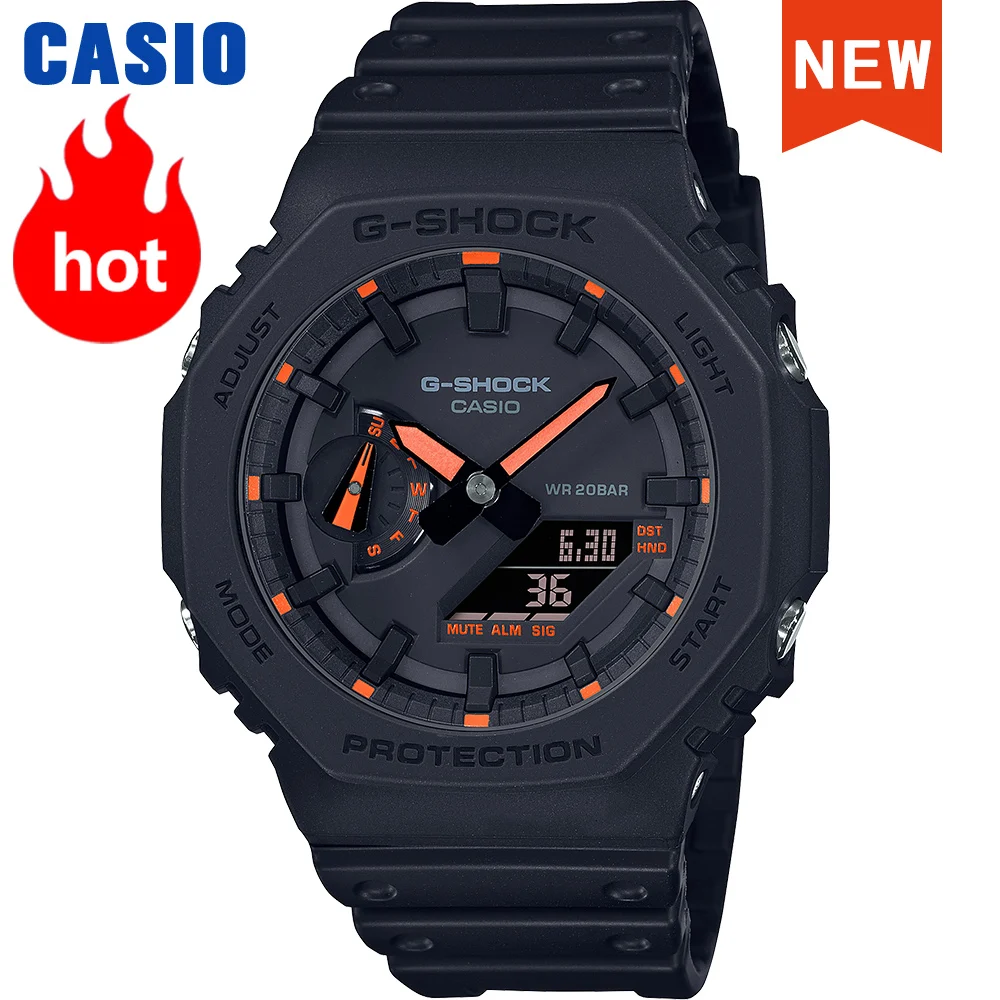 Casio – montre numérique pour hommes, résistance à l\'eau, Double affichage, électronique, mouvement octogonal, nouveau produit