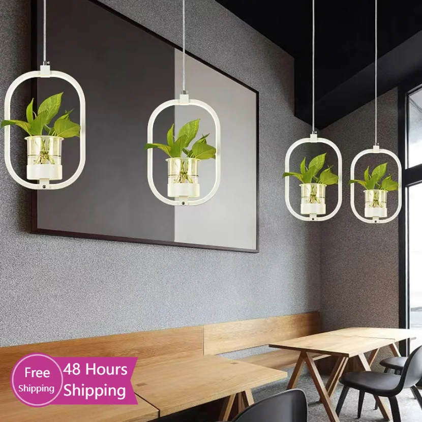 Plant Pot Pendant Lights Restaurant Cafe Bar Shop Hanging Lamp Decoration Ceiling Chandelier Lighting Modern Bedroom Decor Led