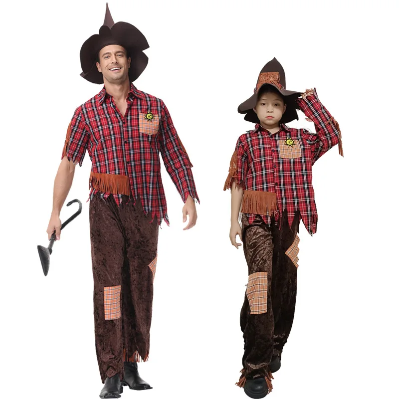 

Halloween Scarecrow Witch Cosplay Costume Adults Children Funny Holiday Party Costume Party Stage Performance Parent-Child Drama