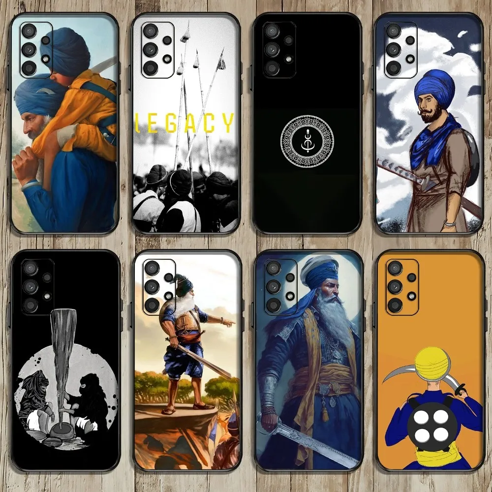 Nihang Singh Sikh Warrior Phone Case For Samsung Galaxy A52 A12 A51 S21 Edge S22ULTRA S23 S24 Plus Ultra Black Cover