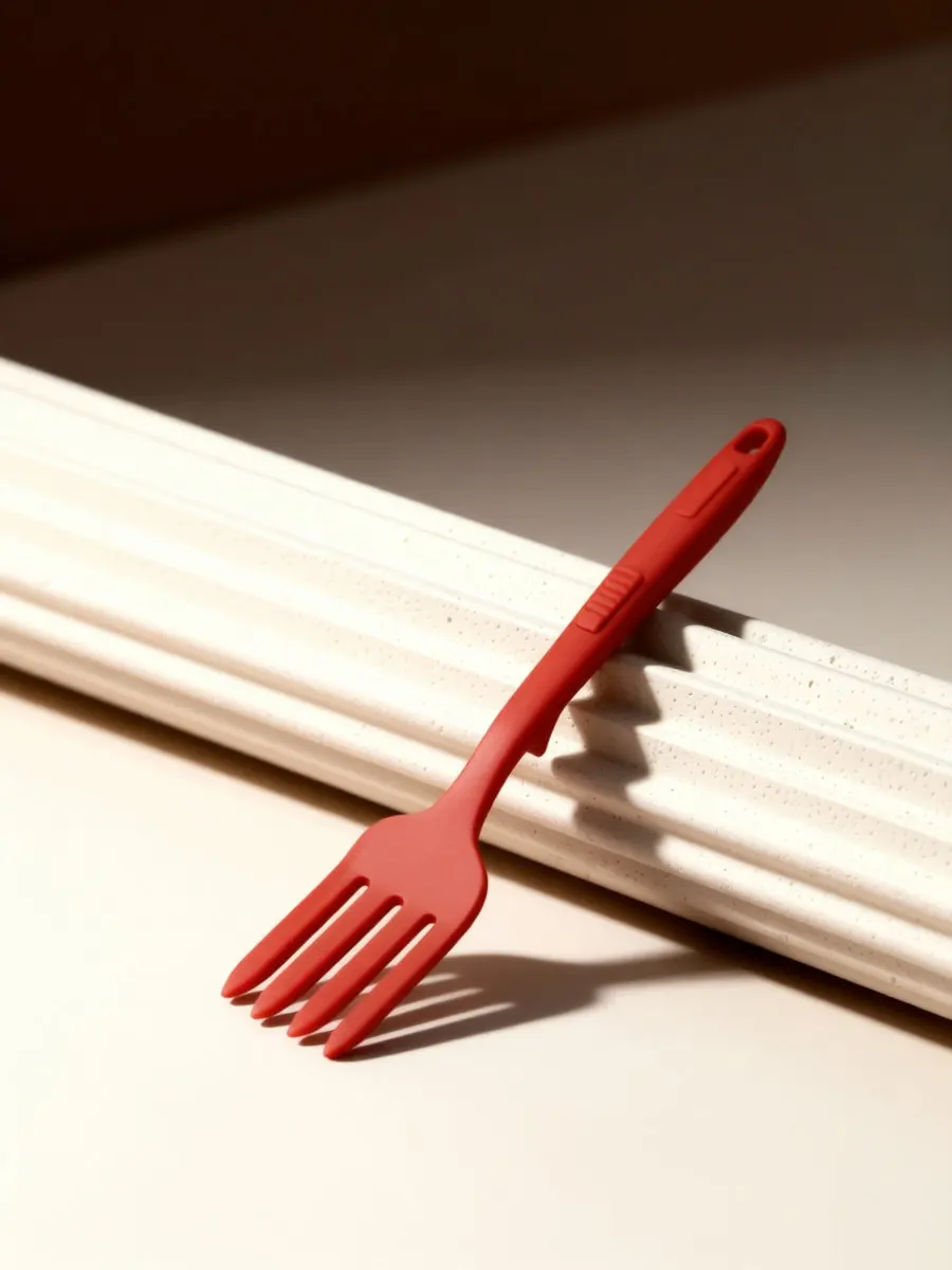 Large Silicone Cooking Fork Reusable Washable Kitchen Pasta Fork Nonstick Safe Food Grade for Restaurants Homes Camping Salad