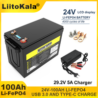 LiitoKala 24V 100AH 32ah 8s LiFePO4 Battery Lithium Iron Phosphate for 25.6v 29.2V Golf cart Car lighter Campervan Batteries