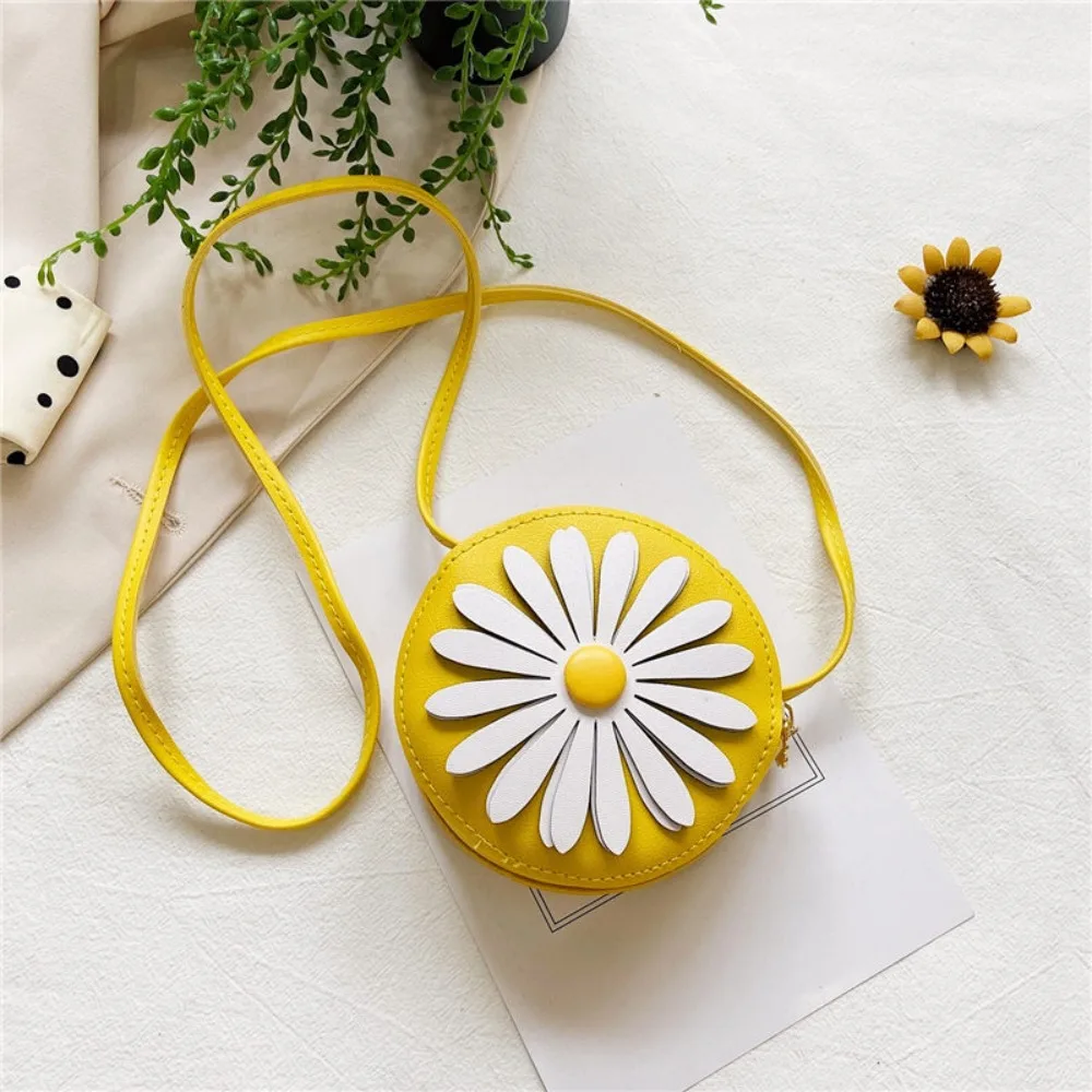 Pu Schattige Kleine Daisy Bags Lichtgewicht Mooie Mini Messenger Bag Muntenportemonnee