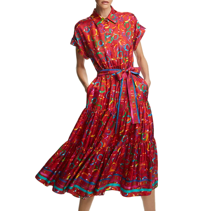 Bright Colours Summer New Colourful Matching Women's Dresses Comfortable To Wear Exquisite Workmanship Retro Versatile