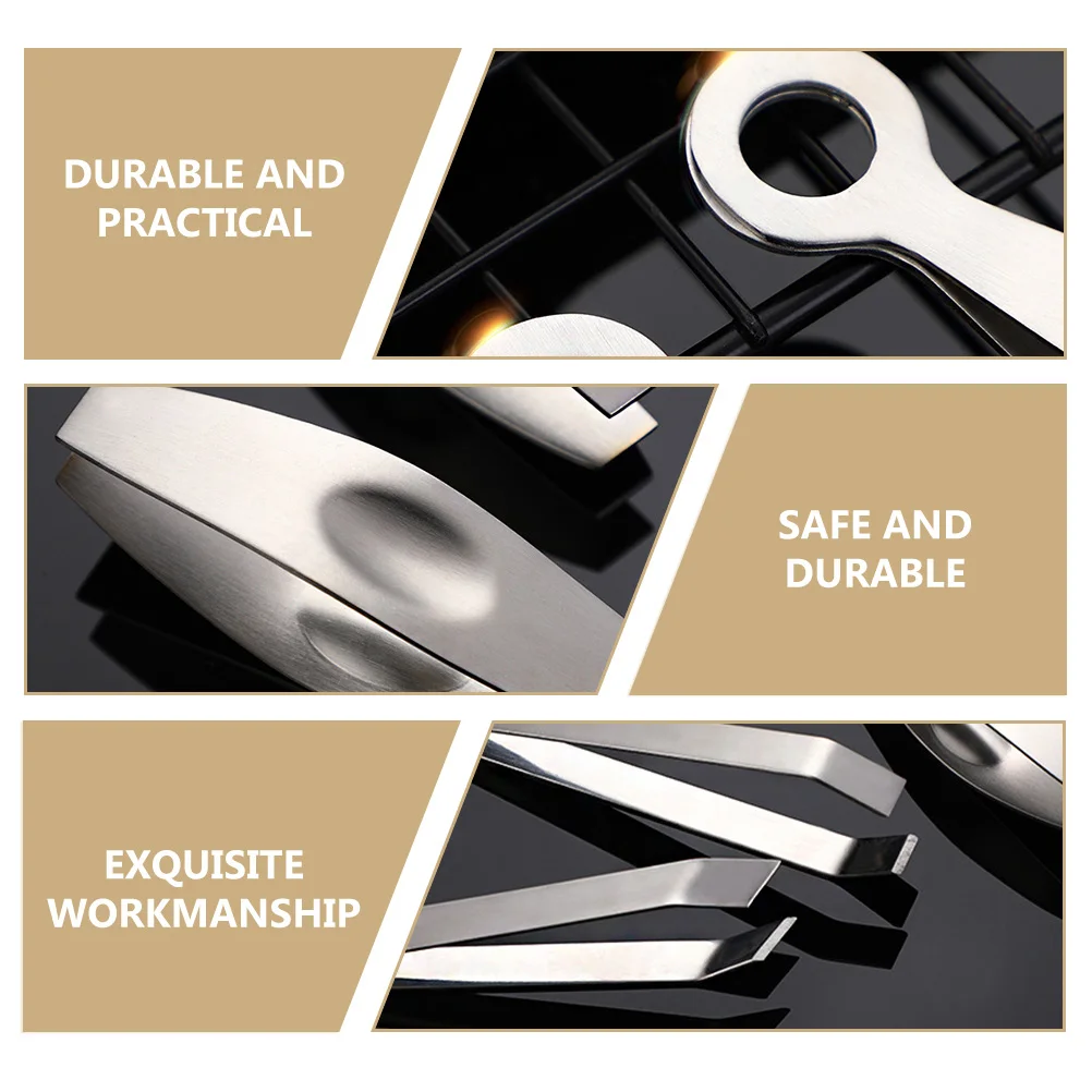 

3pcs Kitchen Tweezers Stainless Steel Hair Removal Fish Bone Plucking Garlic Peeling Seafood Tools Practical Durable