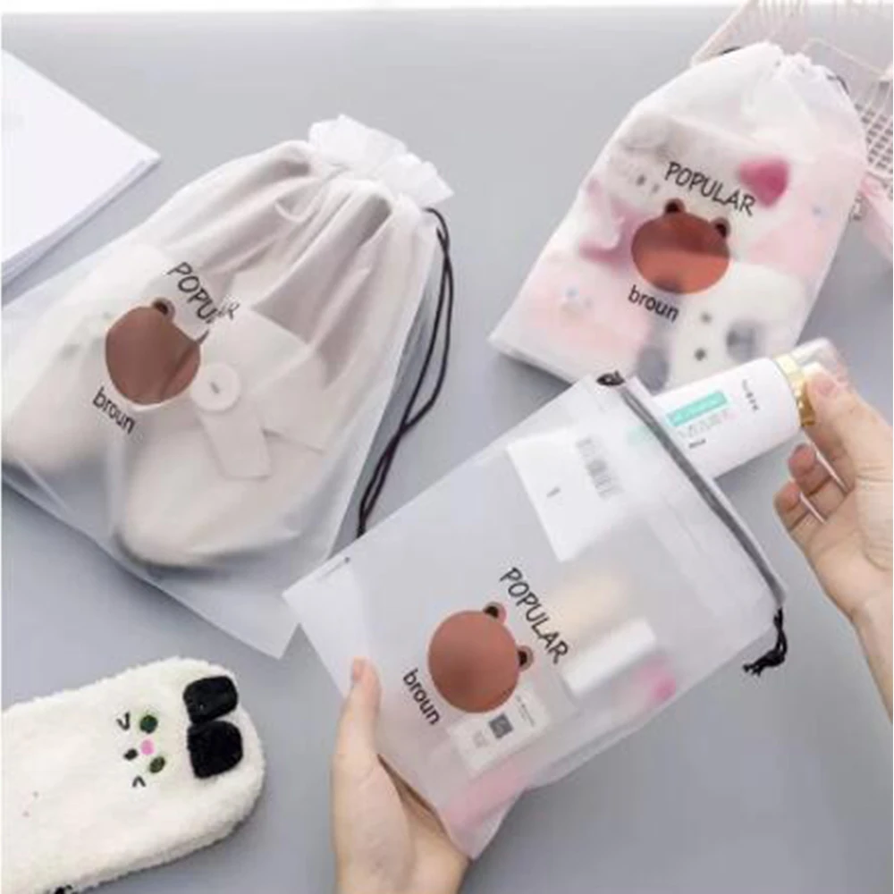 Cute Transparent Waterproof Travel Cosmetic Bag Women Makeup Case Bath Make Up Organizer Toiletry Wash Beauty Kit Storage Pouch