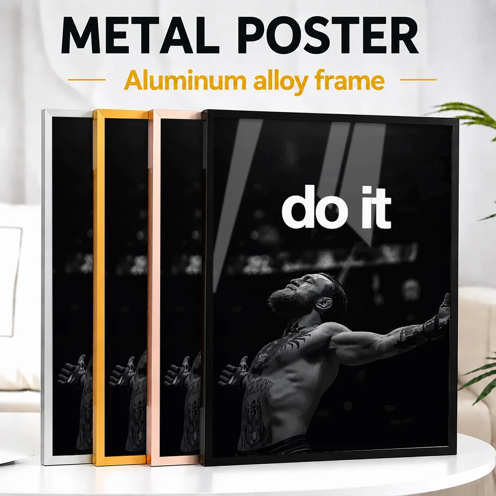 Conor McGregor Inspirational Framed Metal Poster Personalized Photo Energetic Action Style Wall Art For Gym Memorable Fan Gift