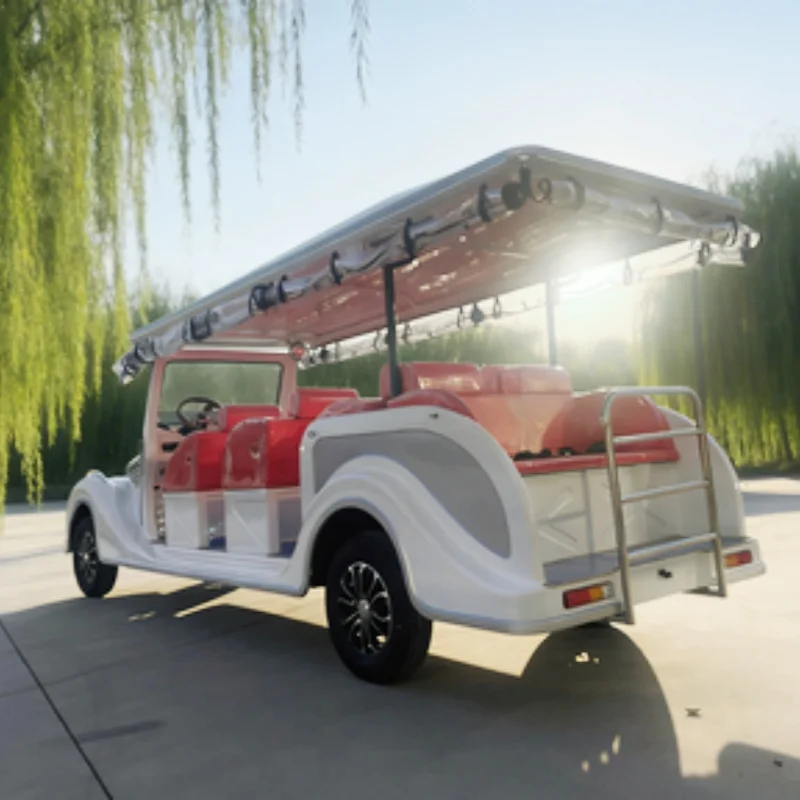 

Красочный электрический классический автомобиль на 11 мест, винтажный экскурсионный автобус, классический автомобиль на новой энергии с красными обивными сиденьями