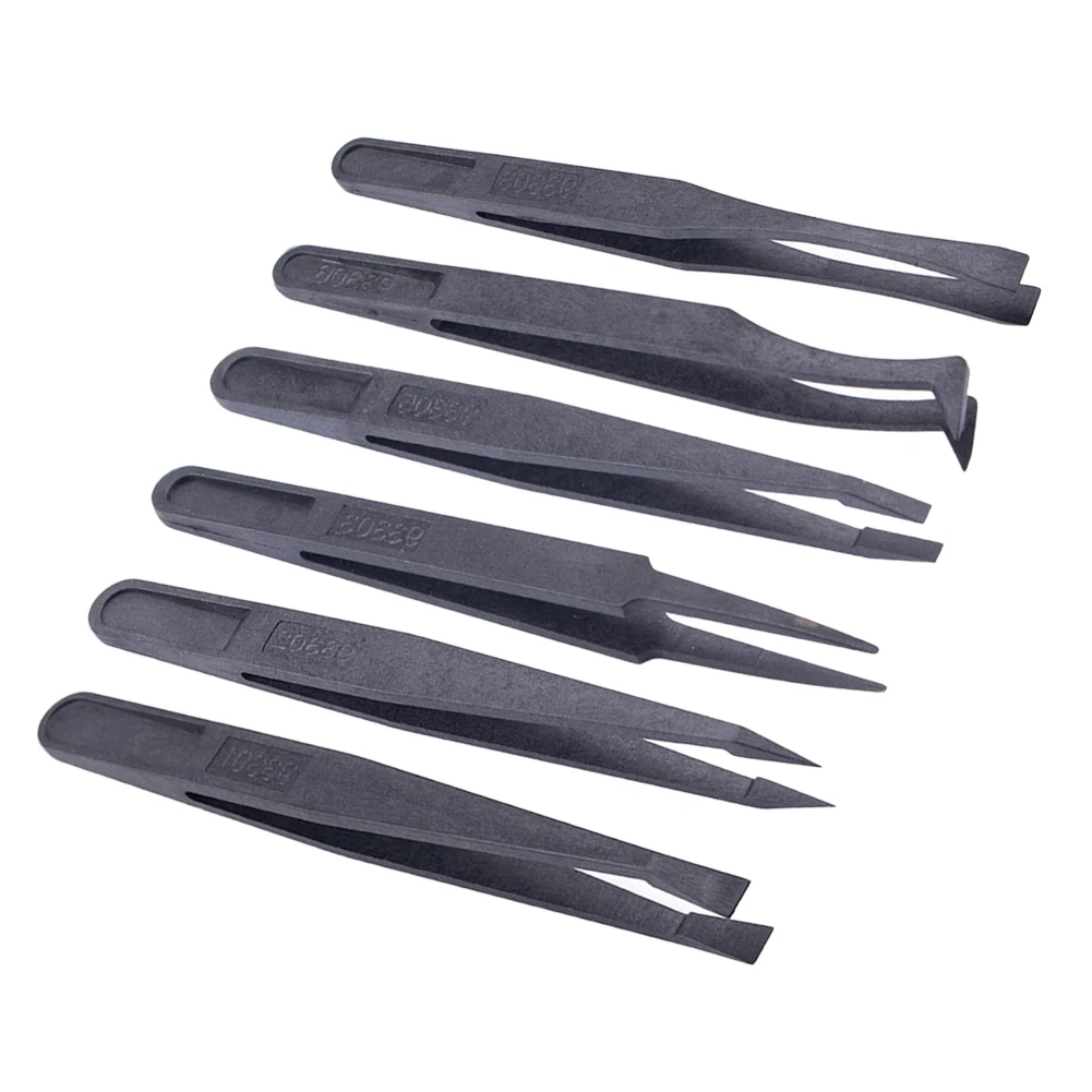 Anti-Static Carbon Fiber Tweezers Precision Maintenance Industrial Repair Curved Tool Working Model Making Hand Tool