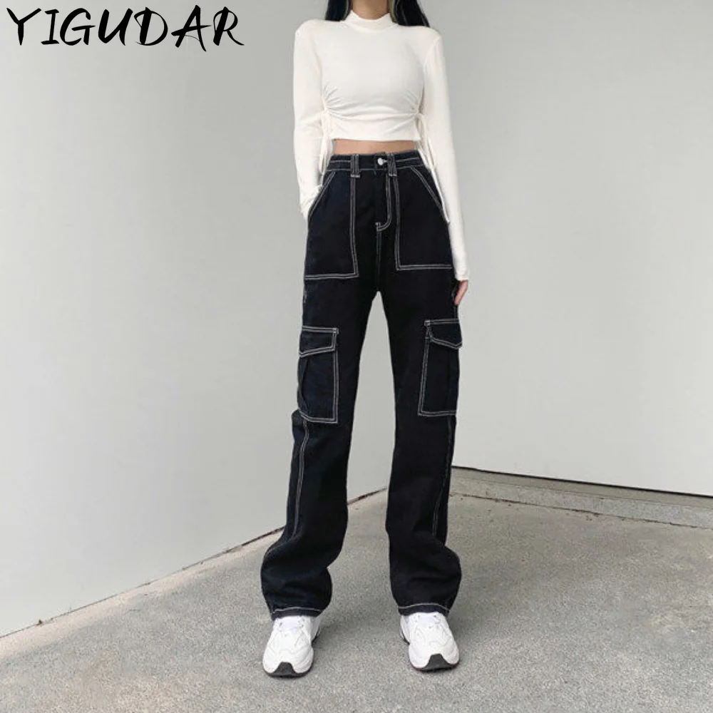 Cargo Pants Women Hippie Streetwear Punk High Waist Korean Style Oversized Trousers Female Sweatpants