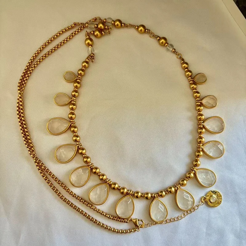 

Waterdrop crystal drop long necklaces for women luxury designer necklaces vintage elegant jewelry new in 2025