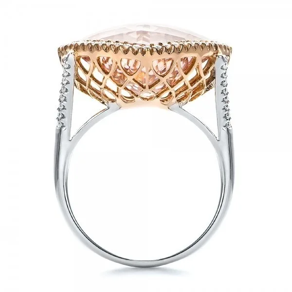 Trendy Hot Selling S925 Sterling Silver Ring Set Plated With 14K Rose Gold Champagne Color Separation Design For Fashion Lovers