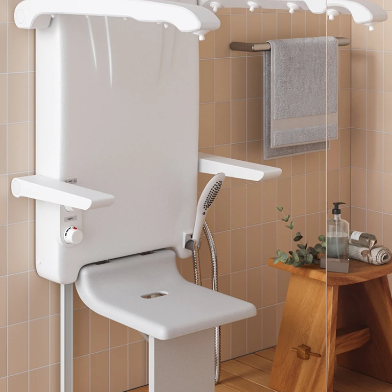 

Sitting thermostatic shower multifunctional wall mounted elderly shower chair folding shower screen