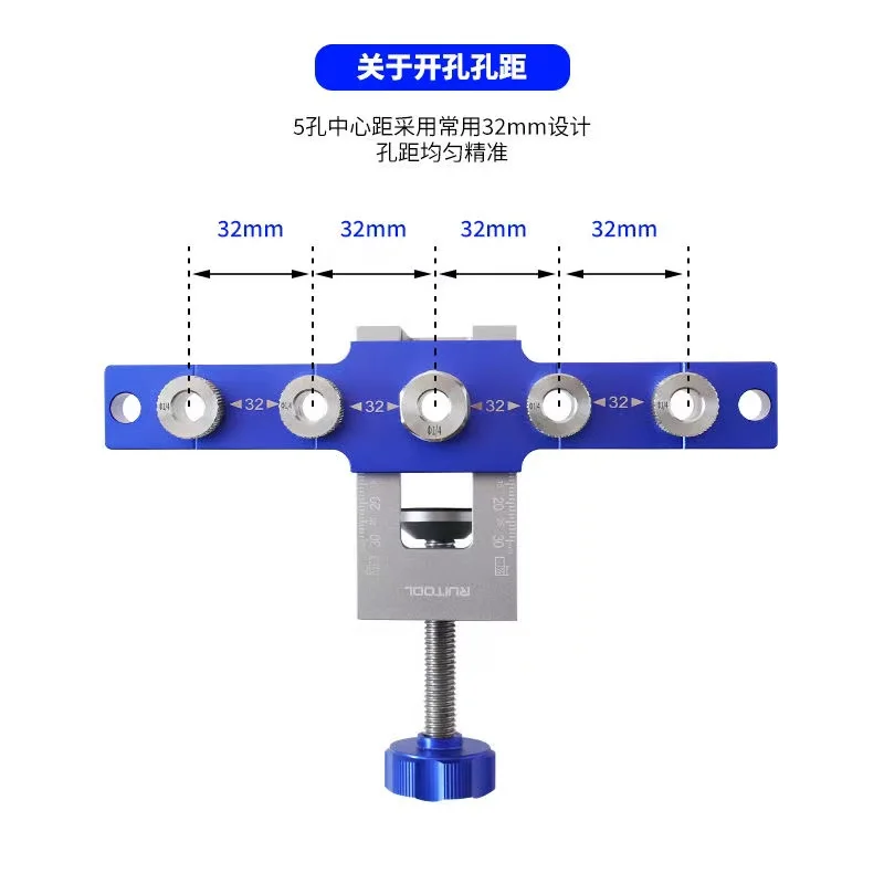 Aluminum Doweling Jig Drill Guide Locator for Pocket Cabinet Hole Punching Precision Alignment for Woodworking Projects