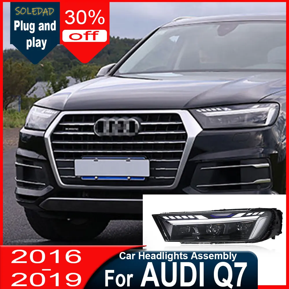 Car Styling headlights For Audi Q7 2016 2017 2018 2019 LED Front Headlight DRL Turn Signal Light Assembly Modified  Accessories