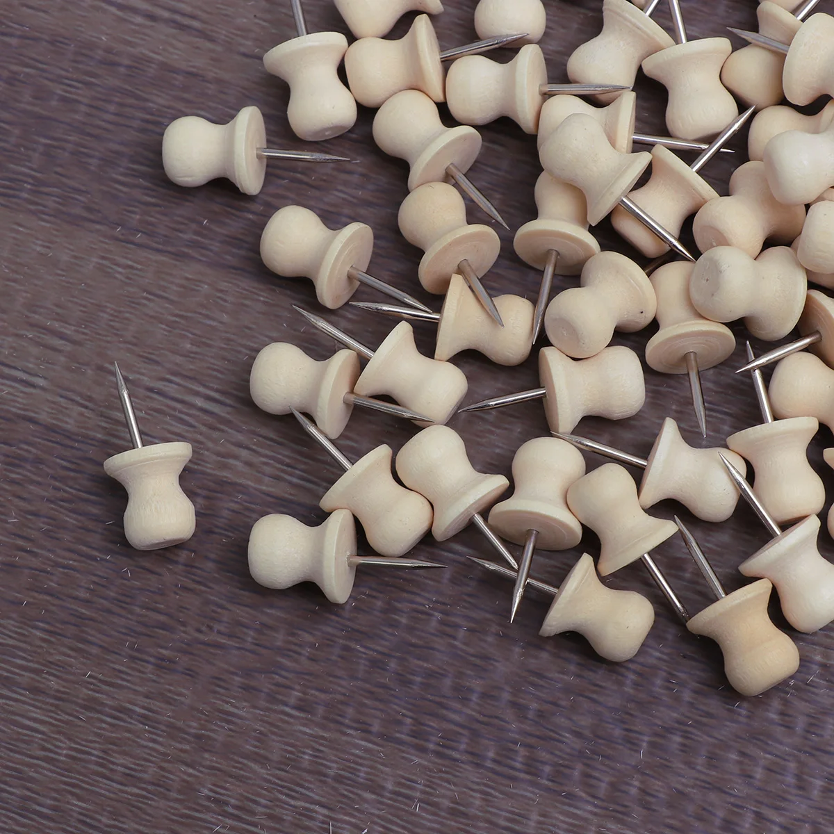 100 قطعة دبوس دفع الخشب الإبهام للمنزل مكتب المدرسة تثبيت ورقة صور خريطة عرض مسامير الحائط الخشبية دبوس الخشب