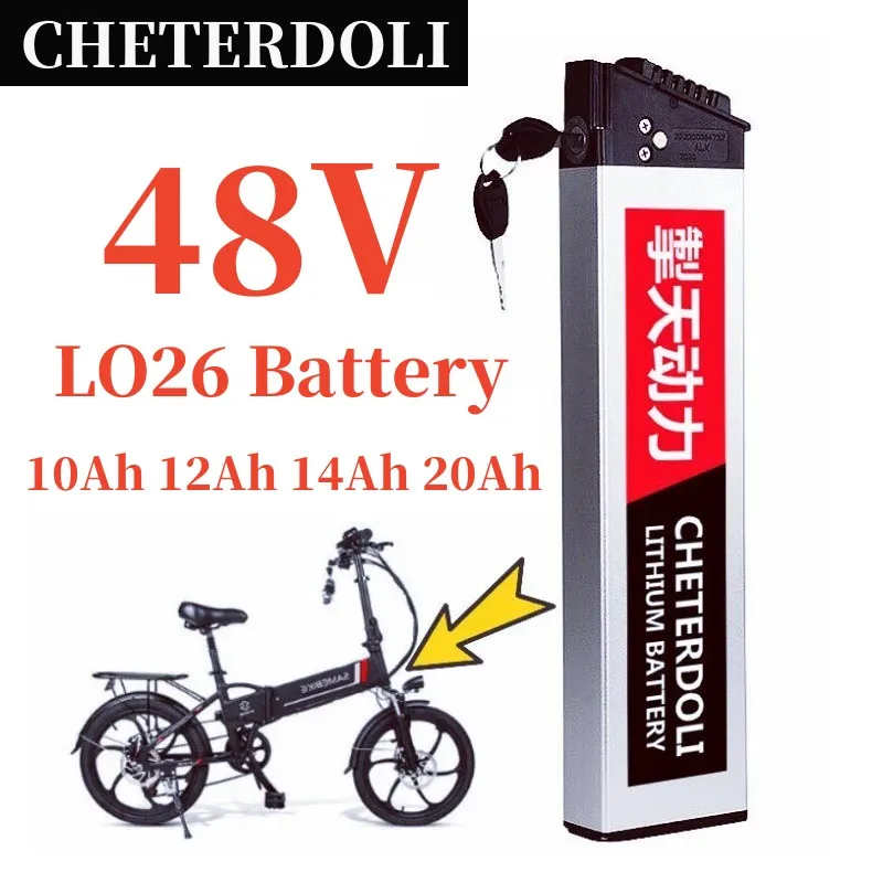 NEW Ebike 48V Battery 20Ah 12.8Ah Folding Built-in Electric Bike 18650 Battery for sam  LO26 20LVXDMX01 FX-01 R5s DCH 006 750W