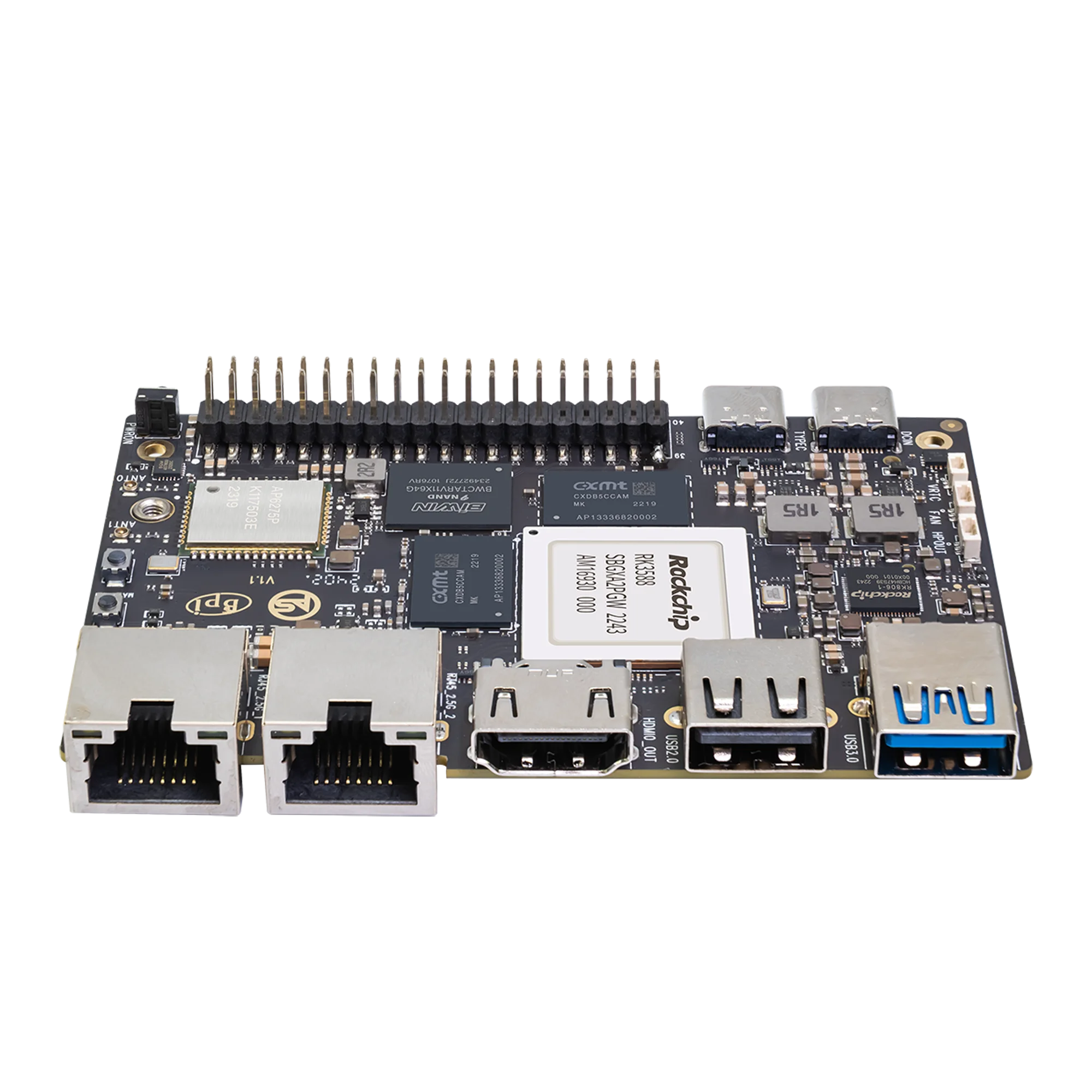 Banana Pi BPI-M7 RockChip RK3588 Quad A76 2,4 Ghz y Quad A55 1,8 Ghz Mali G610MC4 GPU opcional 8G/16G/32G LPDDR4 64G/128G eMMC