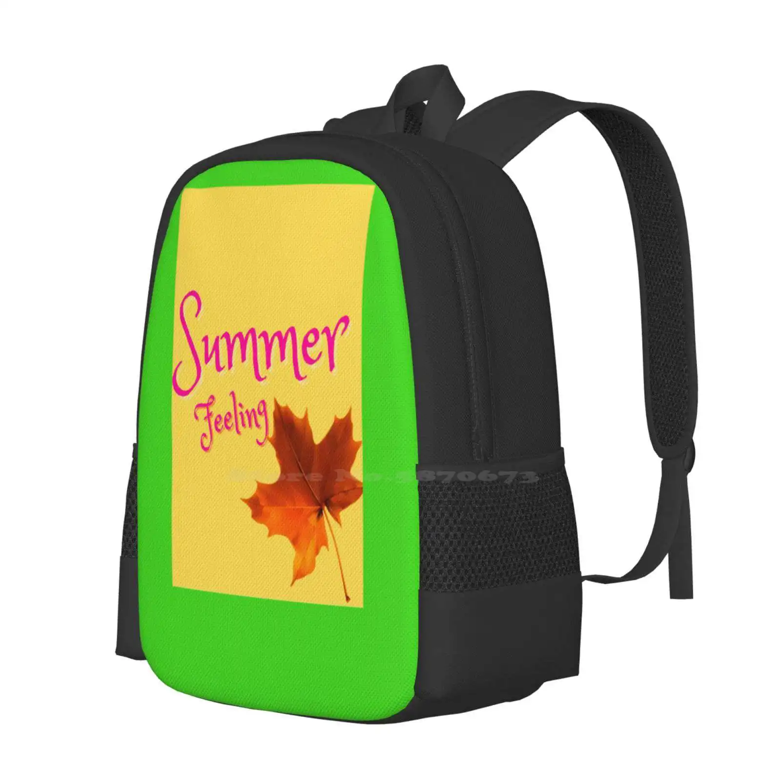 Summer Feeling/ Canada Summer Feeling Hot Sale Schoolbag Backpack Fashion Bags Maple Leaf Nature Summer Feeling Fall Choder