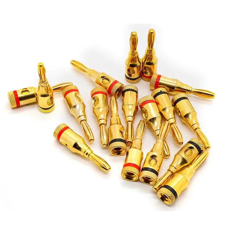 2/4/10pcs 4mm Audio Speaker Connector Banana Plug Musical Cable Wire Adapter Gold-Plated Speaker Pin Connectors C5