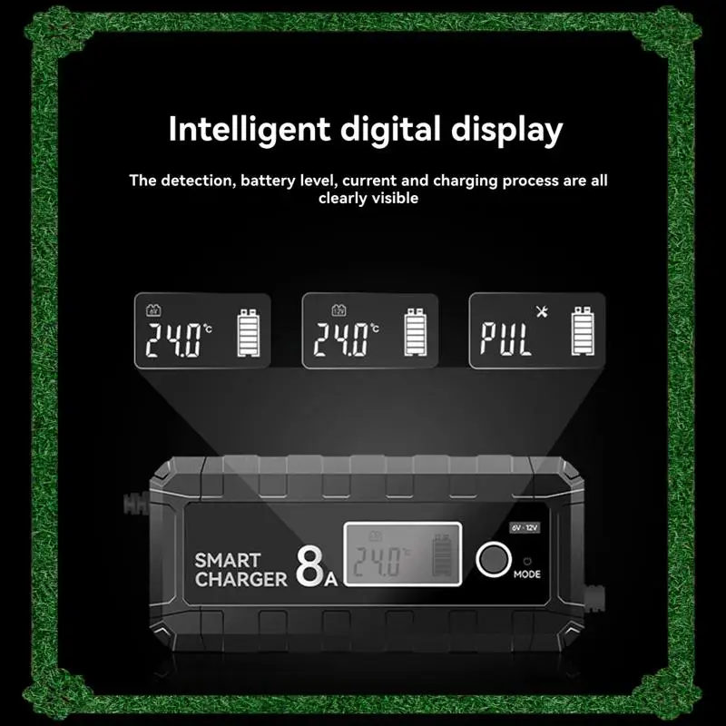 

24-Hour Delivery 6V 12V 12.8V.8AMP Smart Autos Charger LCD Display For Car Motorcycle Lithium Riron Phosphate Battery 4AH-100AHE
