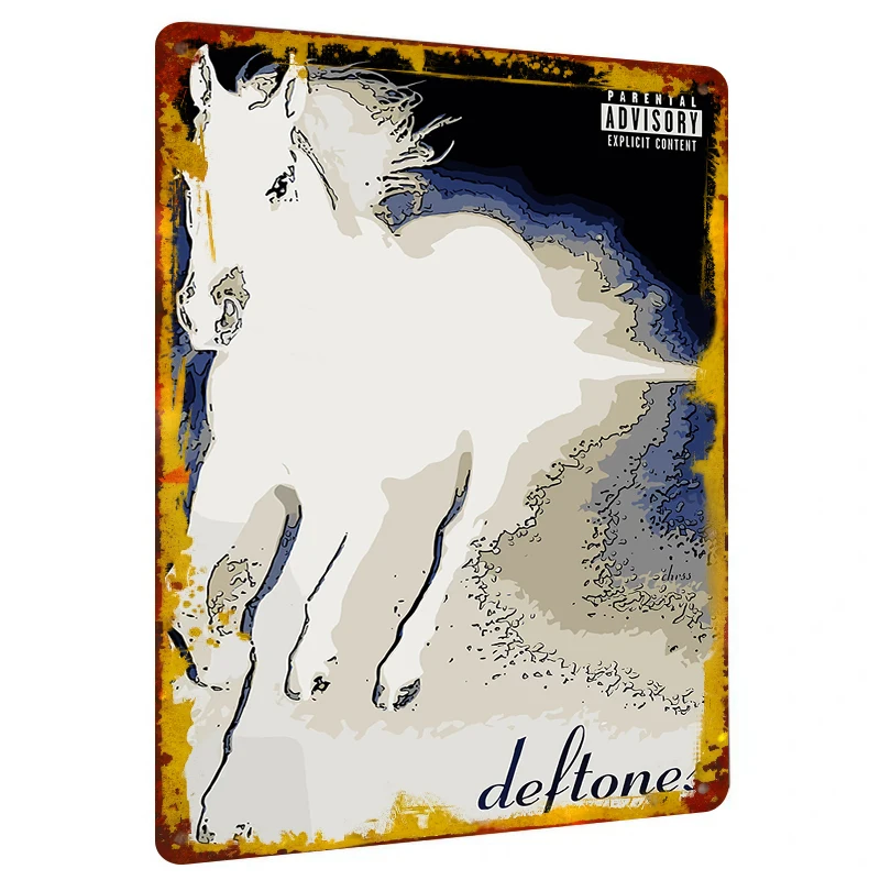 Deftones Белая лошадь художественный металлический настенный декор родительское объявление обложка альбома печать для любителей музыки