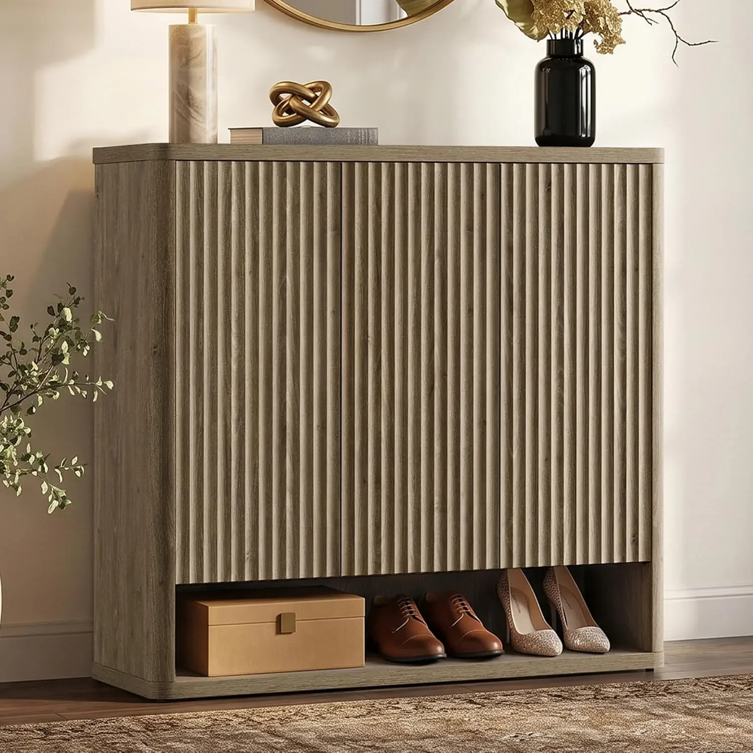 Smooth Polished Metal Modern Shoe Cabinet Elegant Distinctive Rustic Creative Shoe Cabinet Armoire Chaussures Indoor Furniture