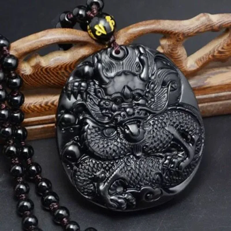 

Obsidian Pendant Men's, Necklace Pendant